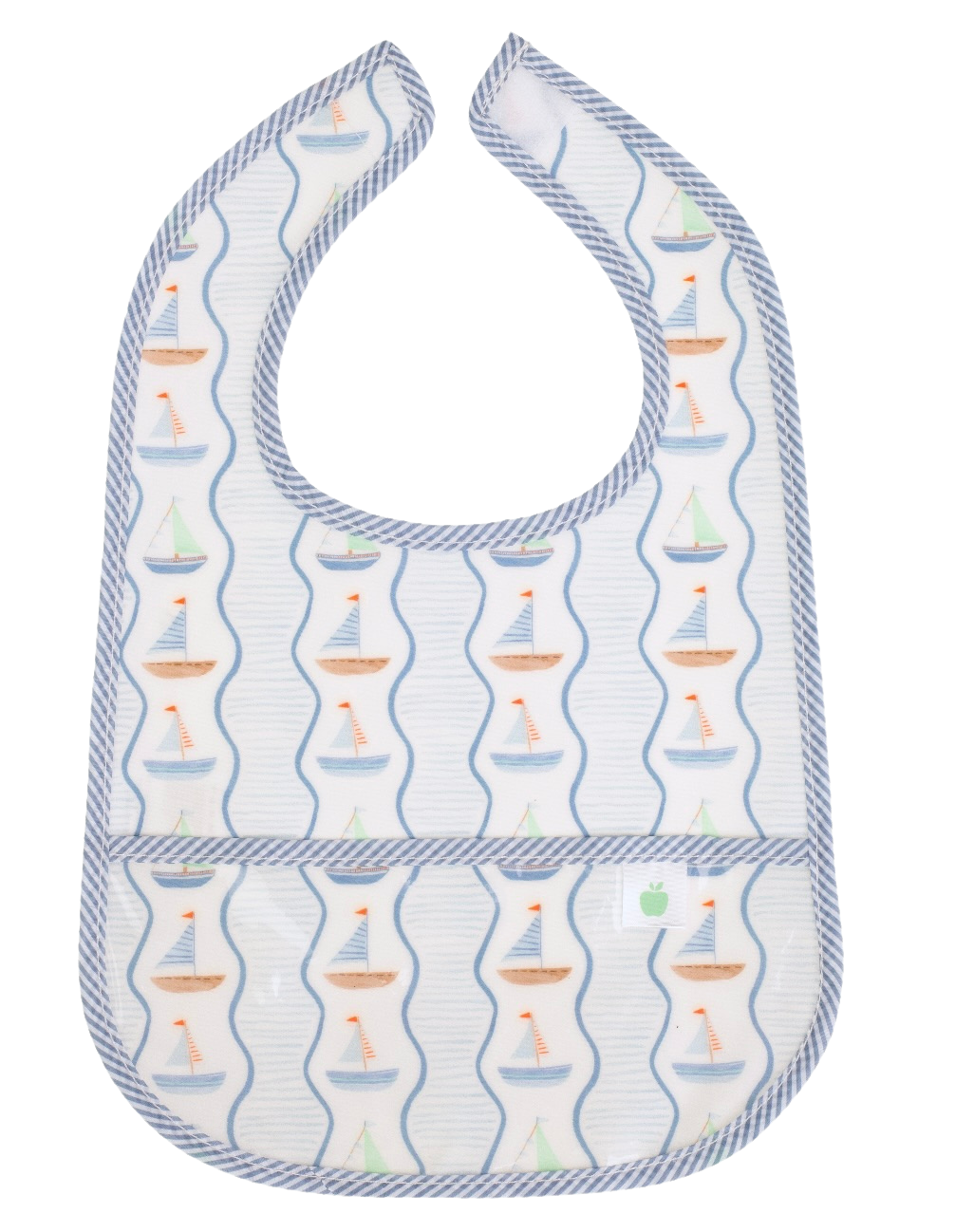 The Wipe It Bib in Sailboats