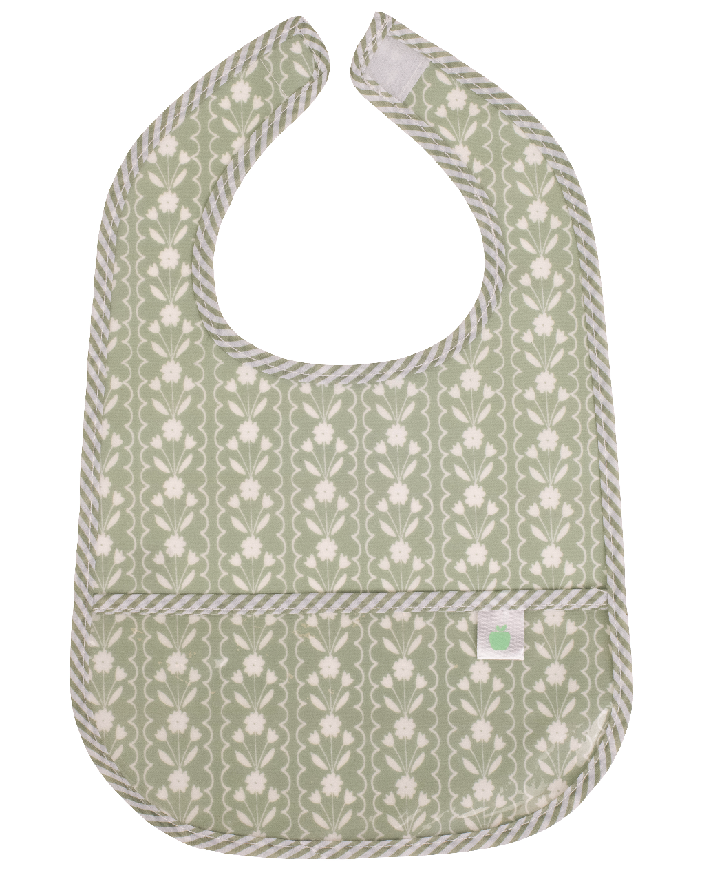 The Wipe It Bib in Sage Floral