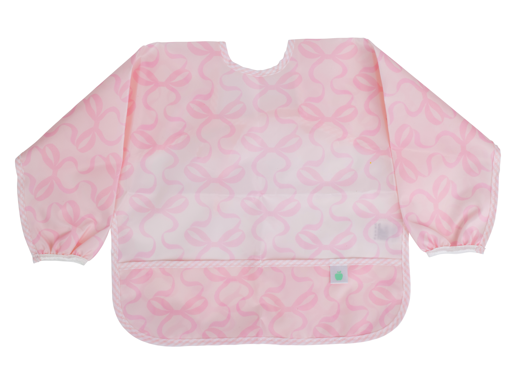 The Cover Everything Bib in Bows on Pink