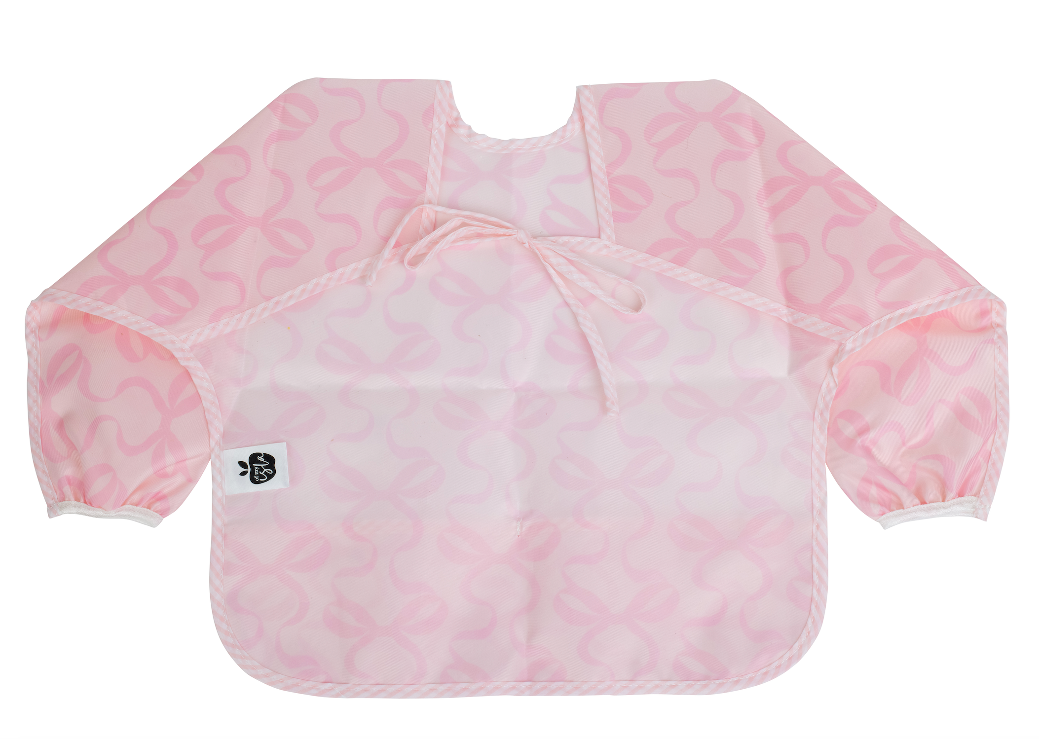 The Cover Everything Bib in Bows on Pink