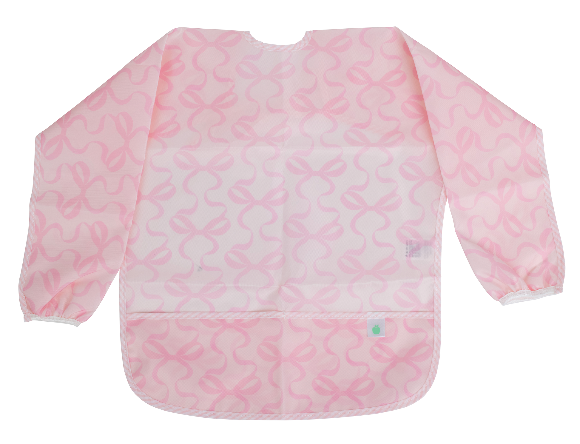 The Cover Everything Bib in Bows on Pink